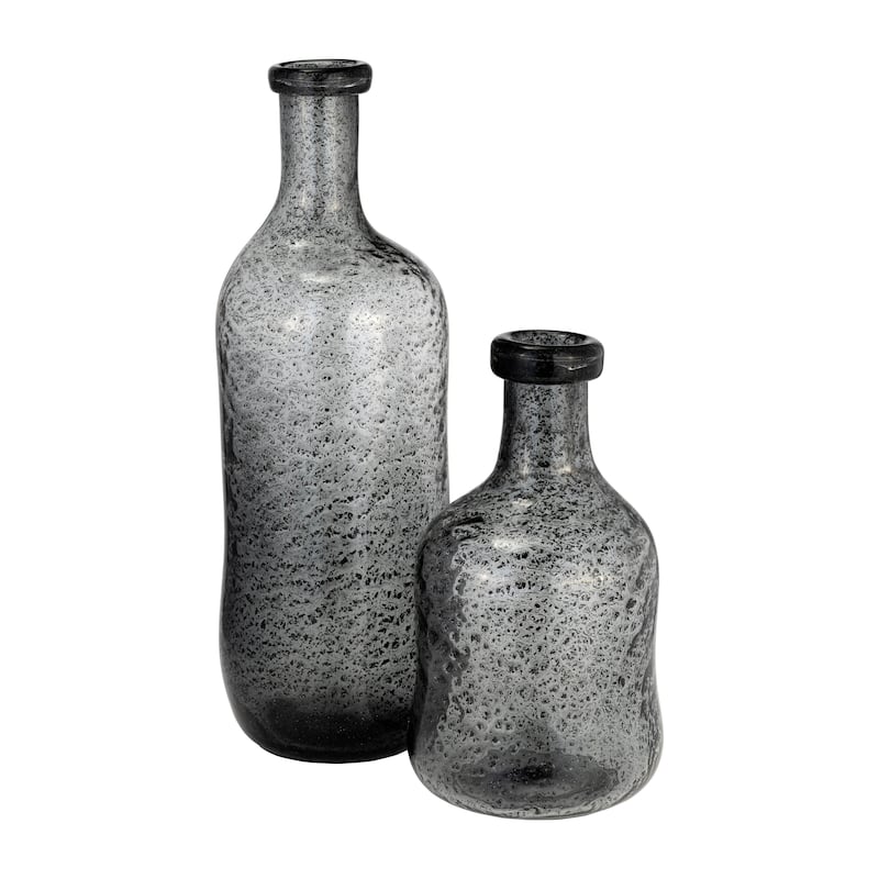 Sagebrook Home Artisan Modern Gray Glass Vase