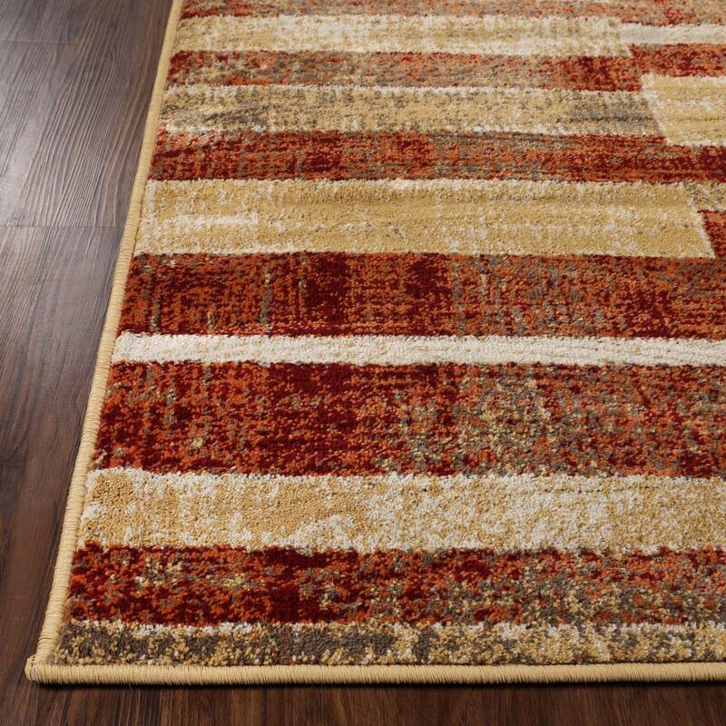 Modern Farmhouse Wide Striped Indoor Runner or Area Rug by Superior
