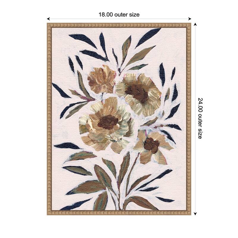Kate and Laurel Sylvie Muted Paintrely Florals Framed Canvas by Nikita Jariwala
