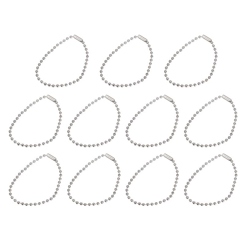 5.9" Ball Bead Chains with Connectors for Key Chains DIY Crafts 24Pcs - Silver