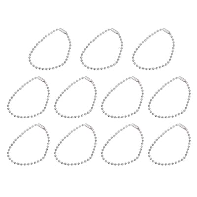 5.9" Ball Bead Chains with Connectors for Key Chains DIY Crafts 24Pcs - Silver