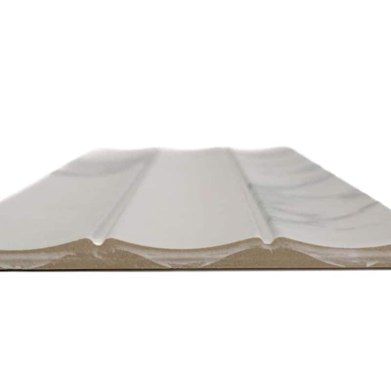 Lyrical 4.5x9 Matte Marble Look Porcelain Fluted Ribbed Tile - Wall, Backplash