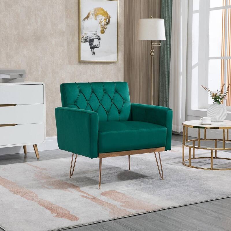 Modern Upholstered Velvet Accent Chair