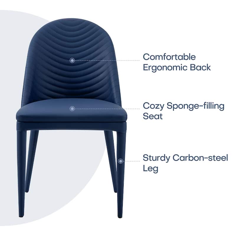 Fully Assembled Microfiber Leather Upholstered Dining Chairs, Set of 2 - 22.44"D x 18.5"W x 32.28"H