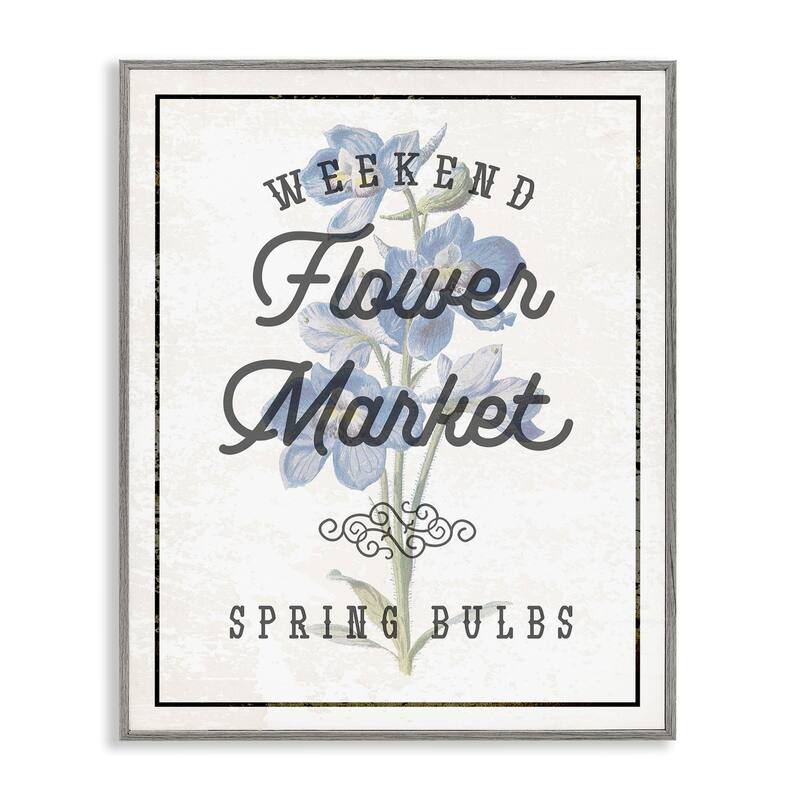 Stupell Weekend Flower Market Framed Giclee Art Design By Lil' Rue - 24 x 30 - Grey