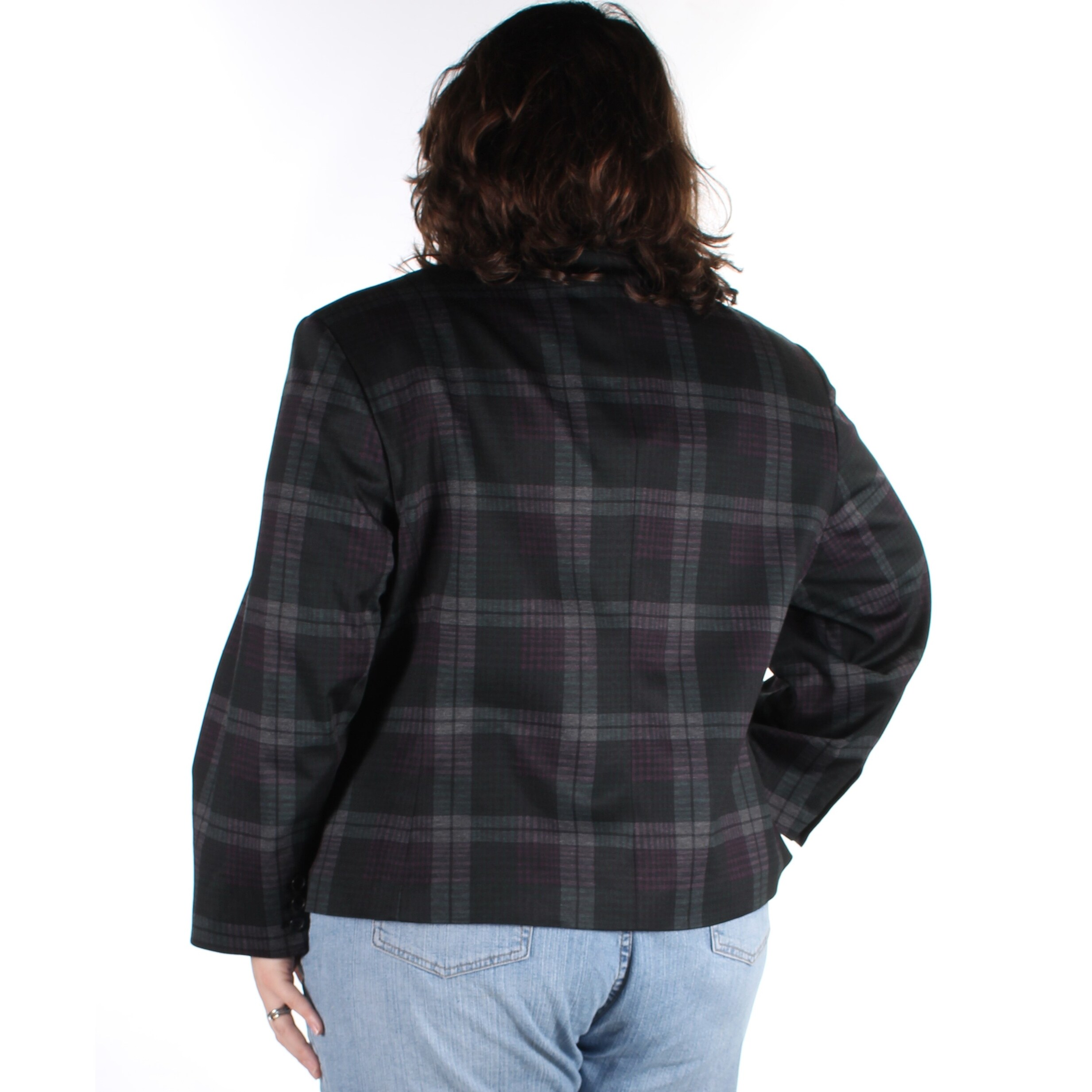 women's nine west plaid sweater coatigan