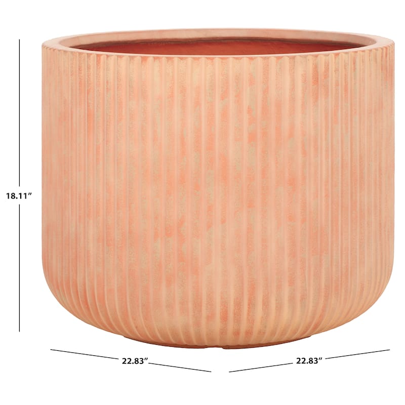 SAFAVIEH Outdoor Living Lucca Large Planter Pot - 23"W x 23"D x 18"H - Terracotta