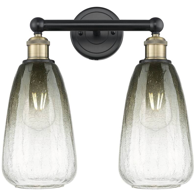 Innovations Lighting 616-2W-16-15 Brookhaven Almond Vanity Brookhaven - Black Antique Brass / Slate