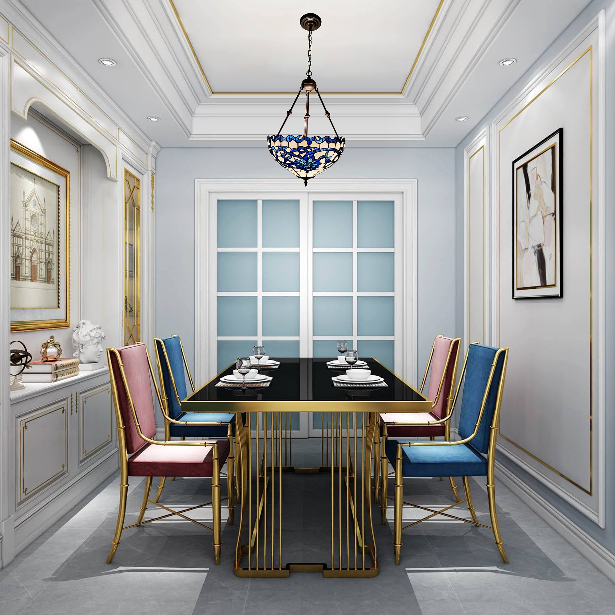 Blue tiffany chandelier best sale