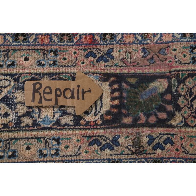 Hand Knotted Oriental 100% Wool Carpet Traditional Floral Peach Hamedan Area Rug - 9' 9'' X 5' 11''