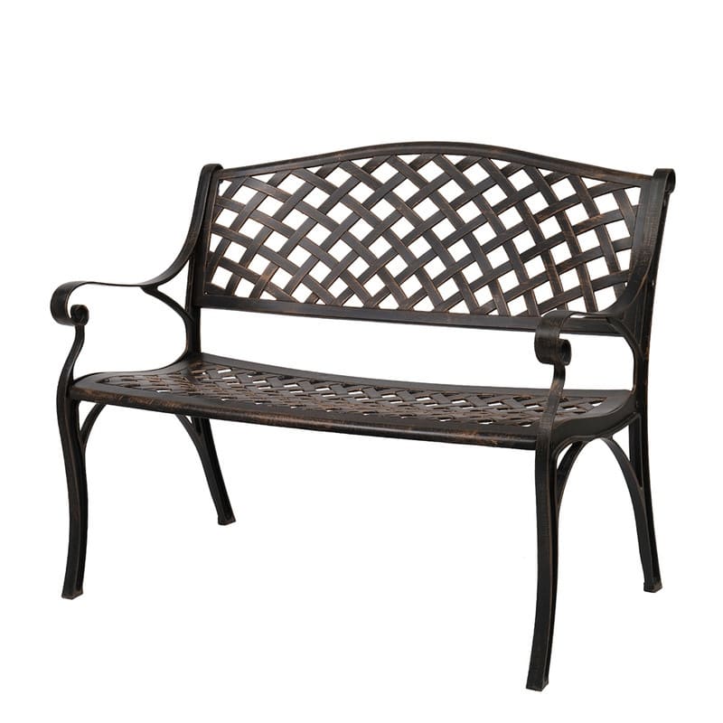 Outdoor 40.5 in. Cast Aluminum Park Decorative Bench - Bronze