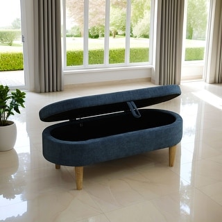 Blue Fur Cloth living room Ottoman