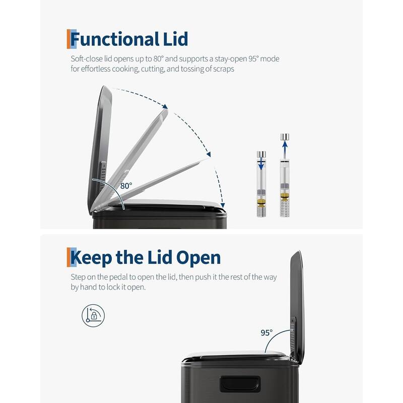 Trash Can, Dual Step for Trash & Recycling