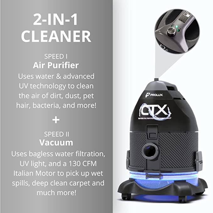 Prolux CTX PET Water Filtration Bagless Canister Vacuum Cleaner Bed