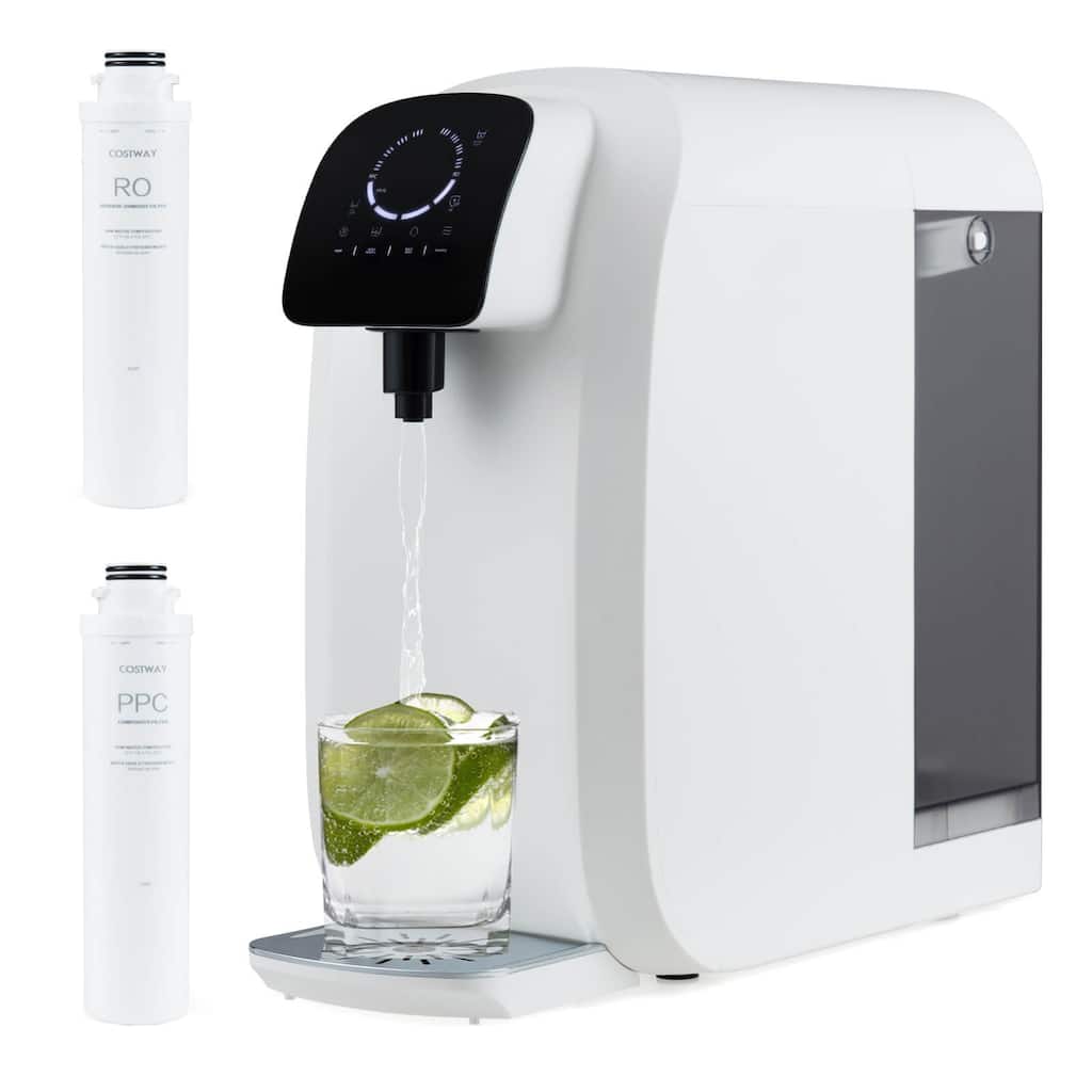 Costway 5-Stage RO + PPC Water Filtration System with UV Light, 4:1 - as pic shows - See Details