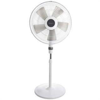 Holmes Oscillating 16 Inch Blade Stand Fan with Metal Grill in White - 38.3 - 48