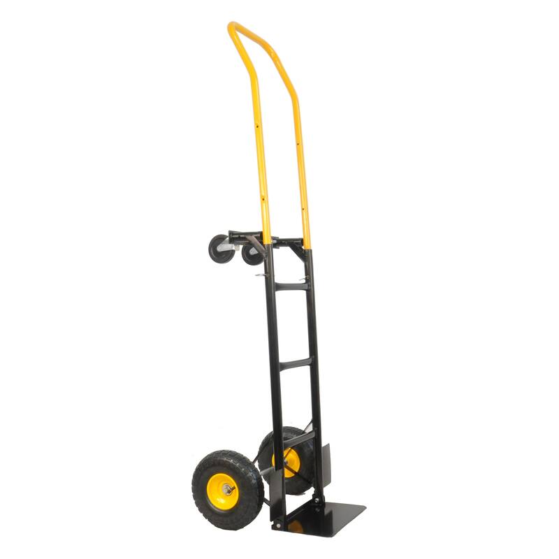 Hand Truck Dual Purpose 2 Wheel Dolly Cart and 4 Wheel Push Cart for Moving/Warehouse/Garden/Grocery
