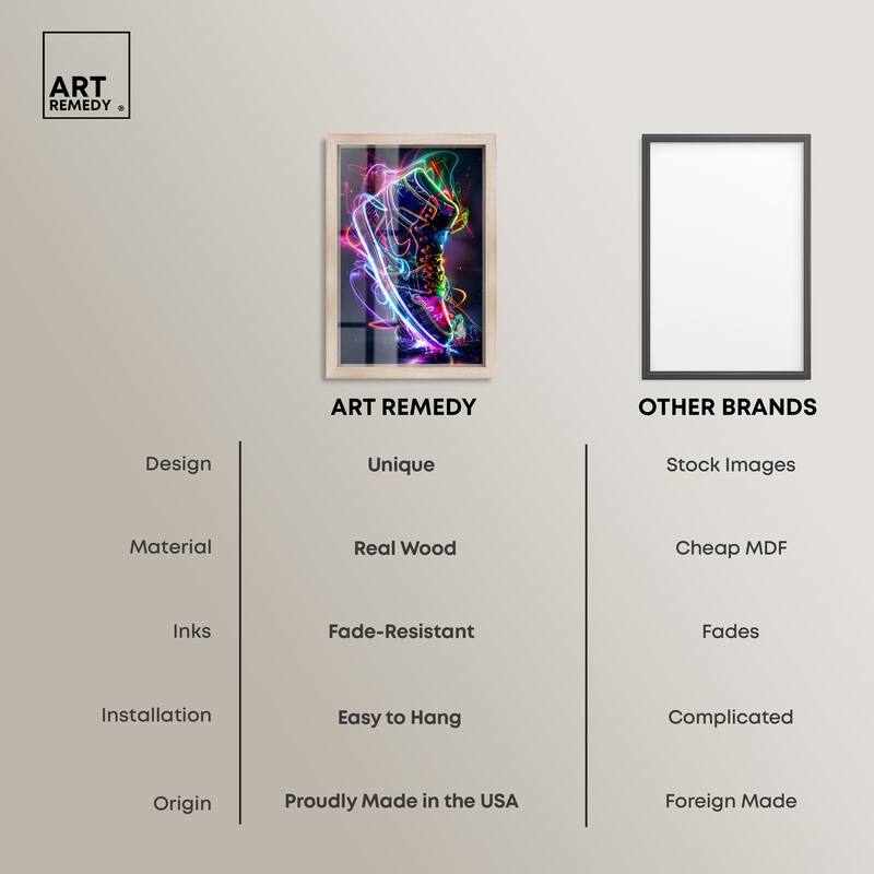 Bright Lights Sneaker Shadowbox by Art Remedy
