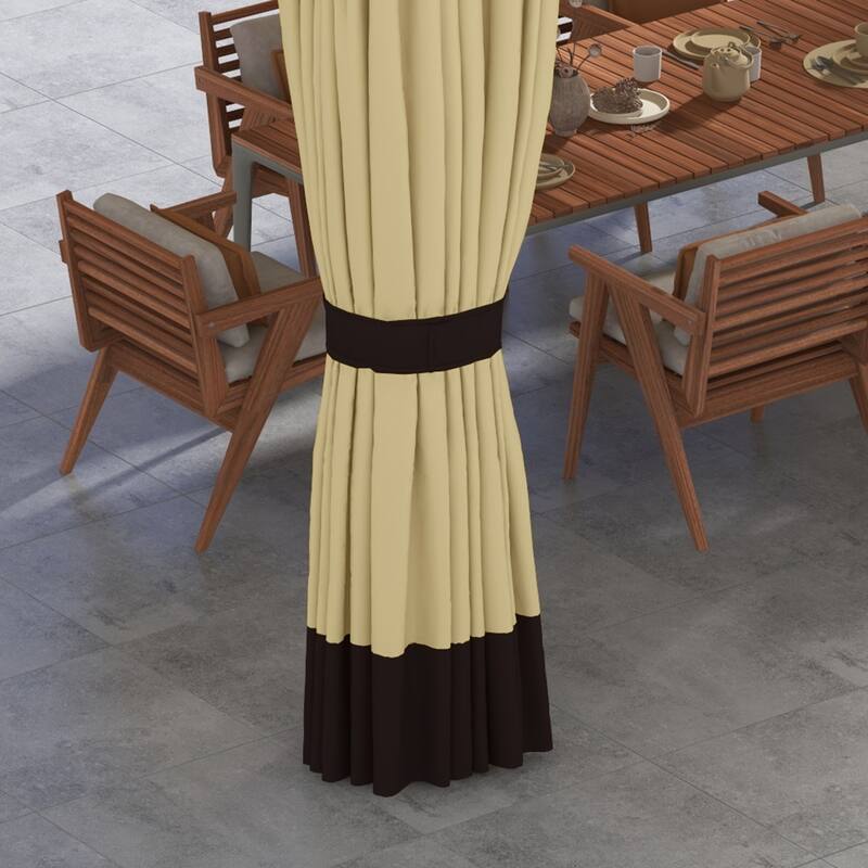 Outsunny 10' x 12' Patio Gazebo, Double Roof Outdoor Gazebo Canopy Shelter with Netting and Curtains, Solid Metal Frame