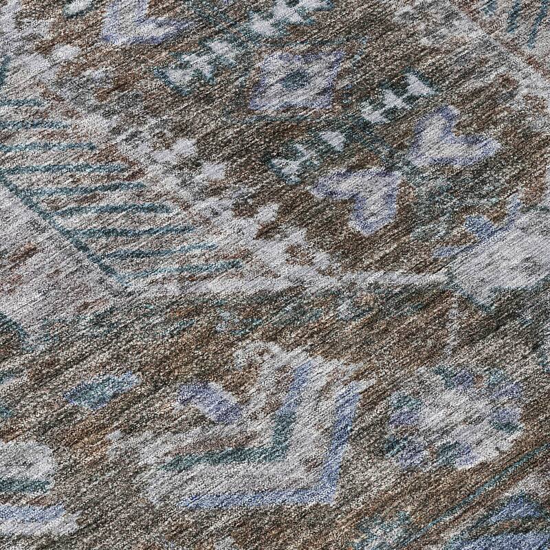 Machine Washable Indoor/ Outdoor Boho Traditional Chantille Rug