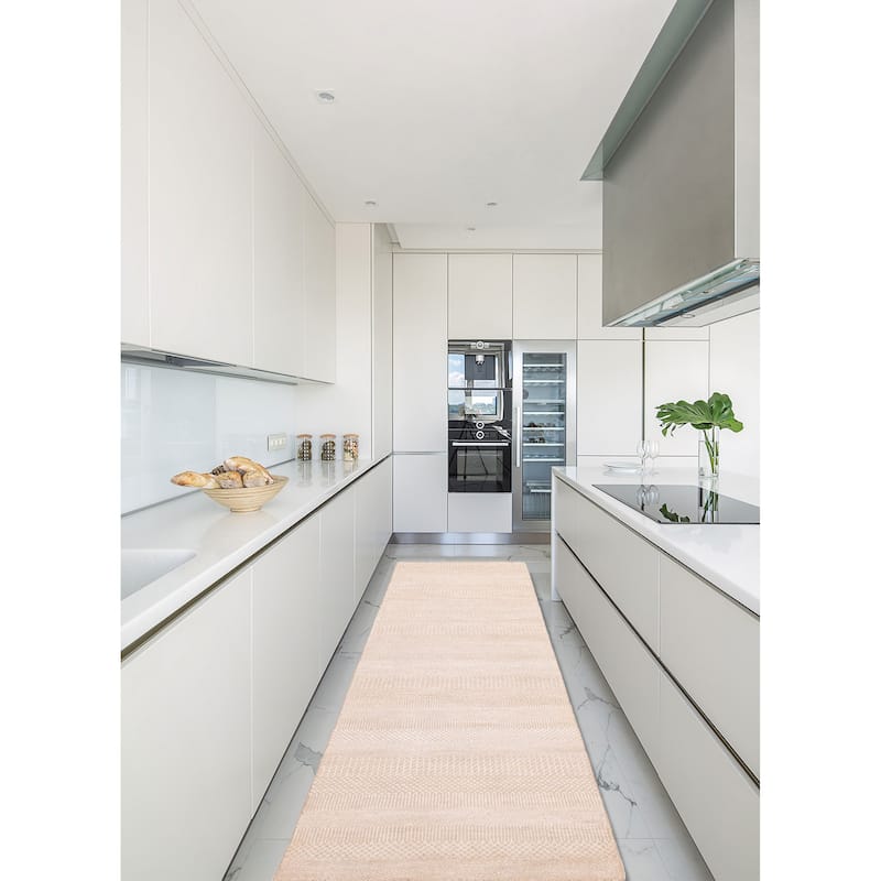 ECARPETGALLERY Hand-knotted Finest Silk Shadow Beige Silk, Wool Rug - 2'6 x 7'11