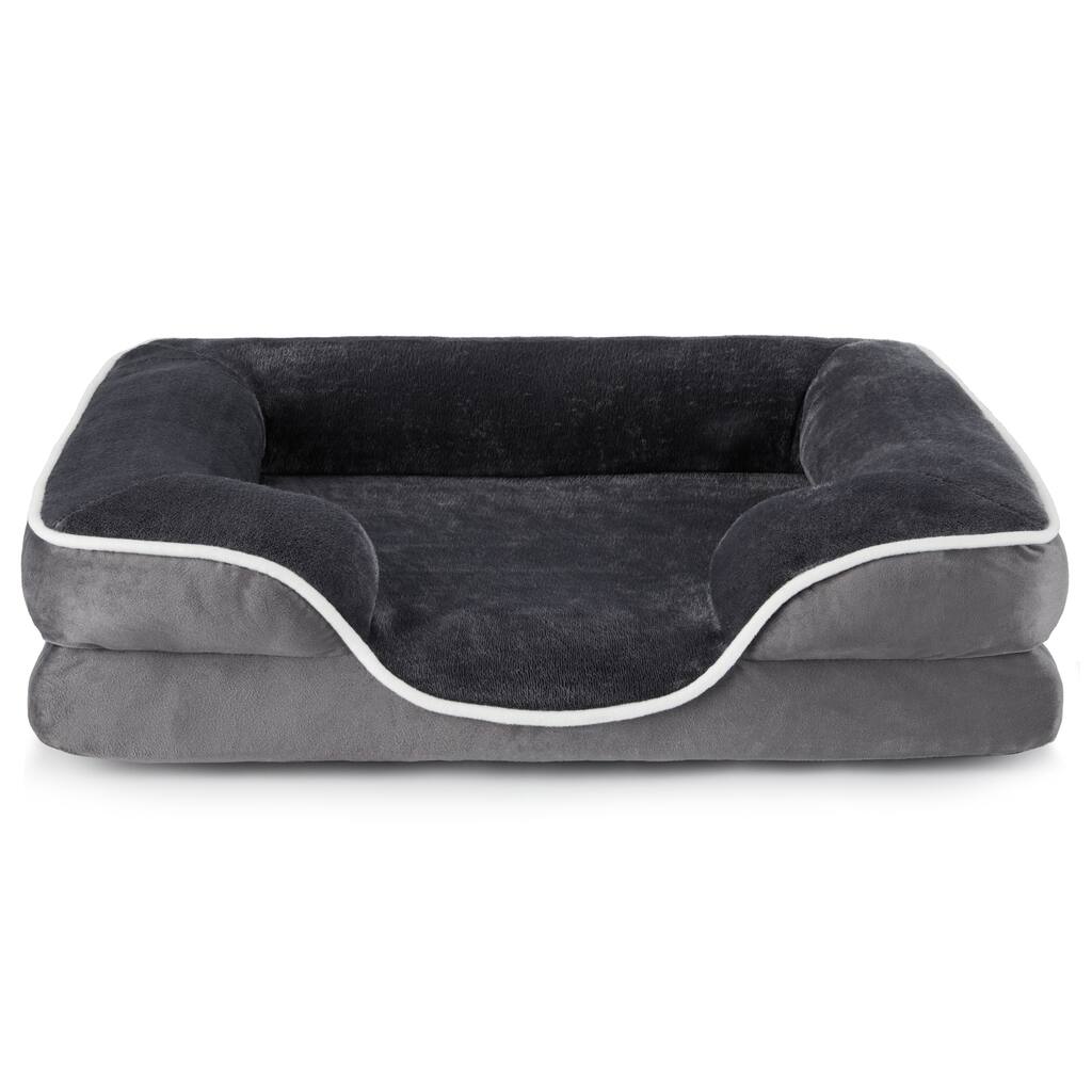 Dog Bed with Memory Foam, Waterproof Pet Sofa Bed with Removable Washable Cover
