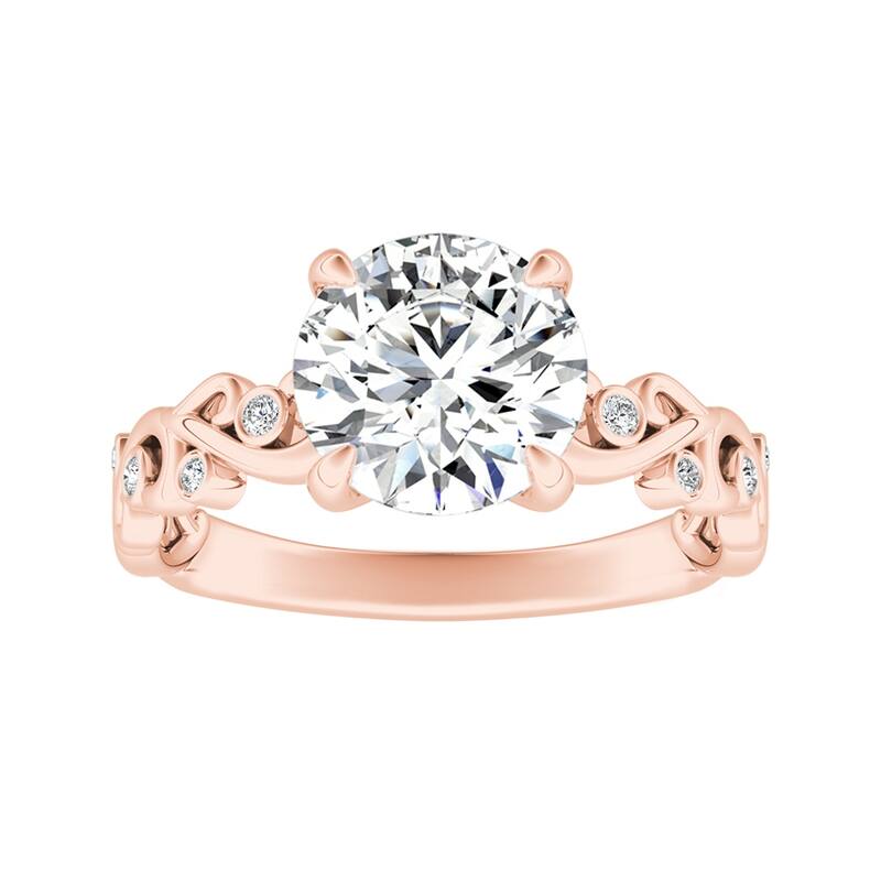 Auriya 14k Gold 2 1/2ctw Vintage Solitaire Moissanite Engagement Ring - Rose - 5.5