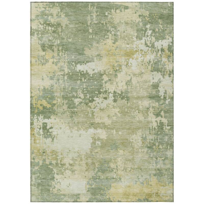Machine Washable Indoor/Outdoor Contemporary Blend Chantille Rug