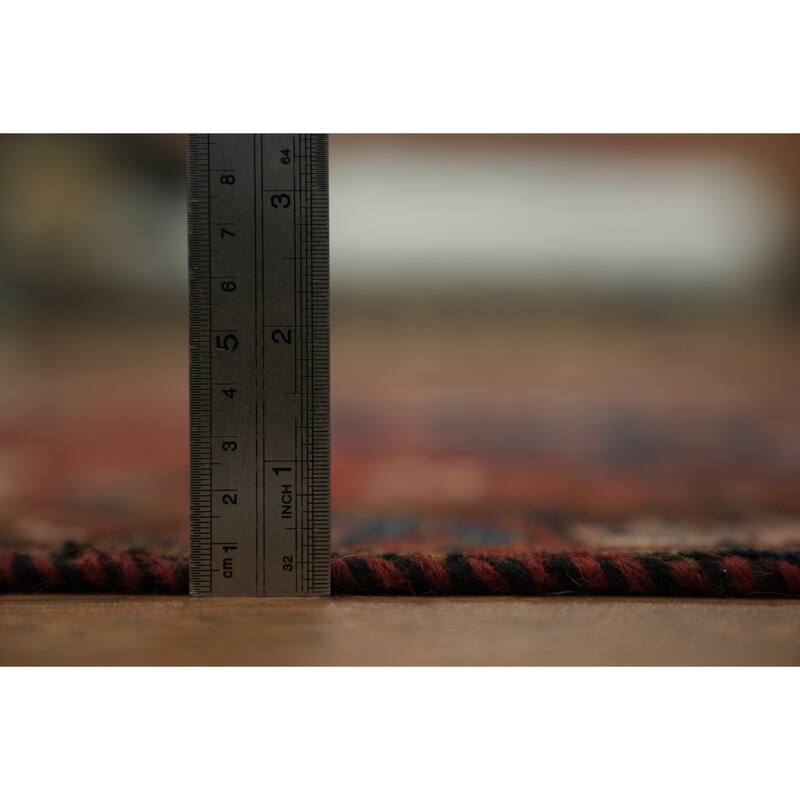 Hand Knotted Oriental 100% Wool Carpet Traditional Tribal Red Heriz Runner Rug - 10' 3'' X 3' 3''