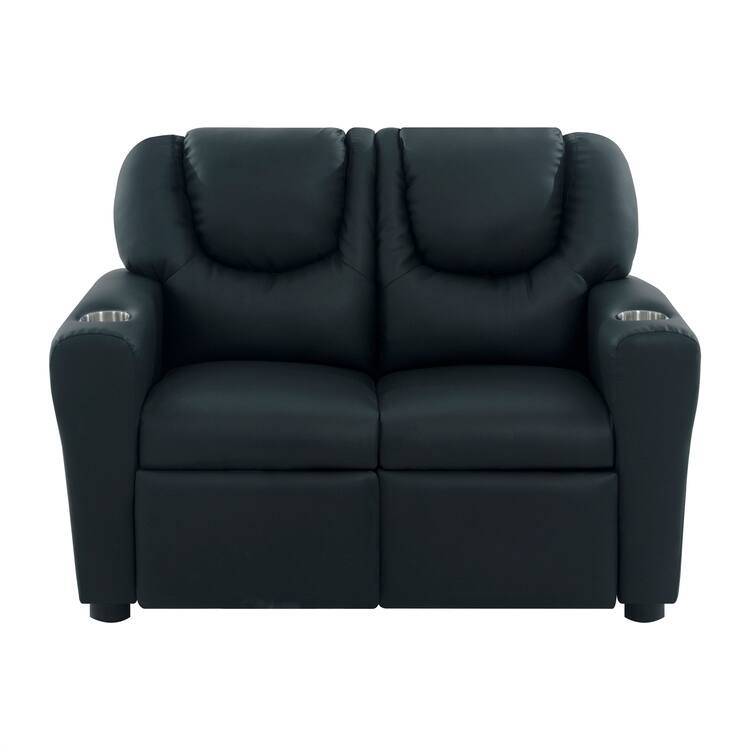 Kids Recliner Loveseat - Toddler Reclining Chair for Ages 3-5 with Cup Holders, Push-Back Recline, and Adjustable Footrest