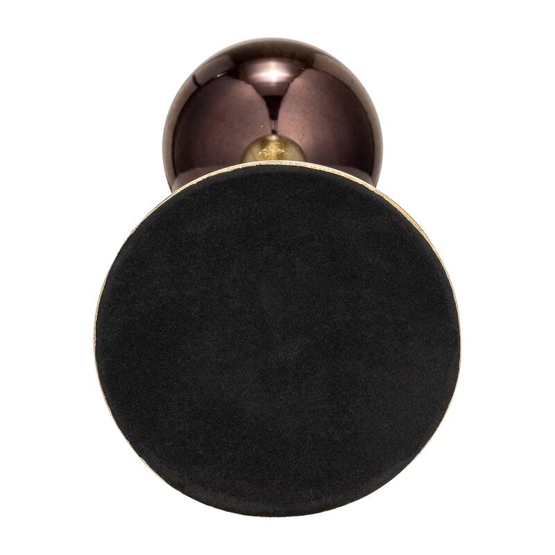 Glass Metal Stem Curved Globe Candle Holder