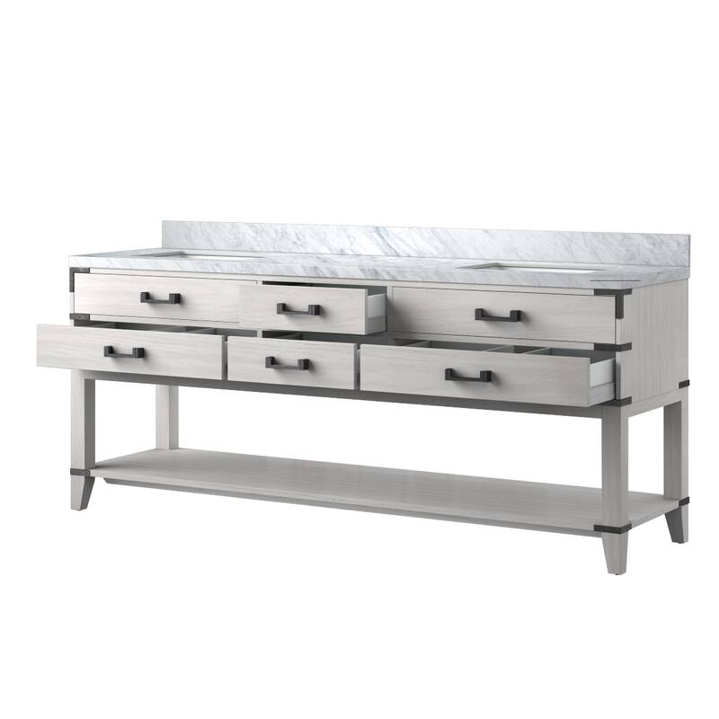 Norwalk Bath Vanity with Carrara Marble Top and Sink