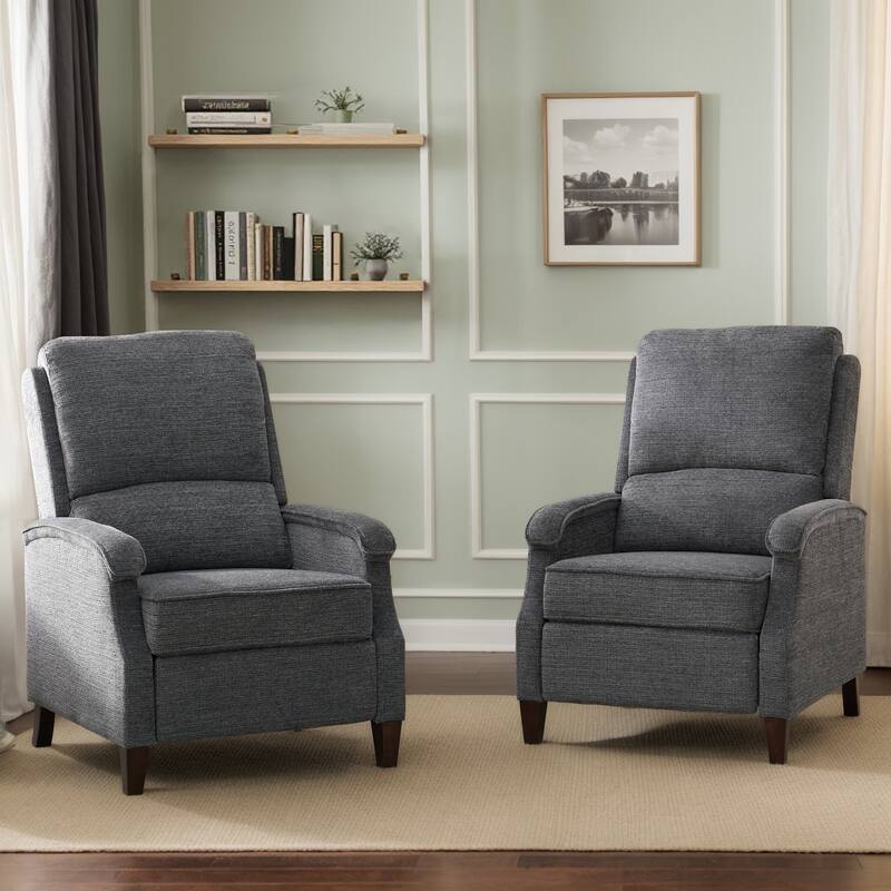 Push-Back Upholstered Recliner with Thickened Seat Cushion Backrest