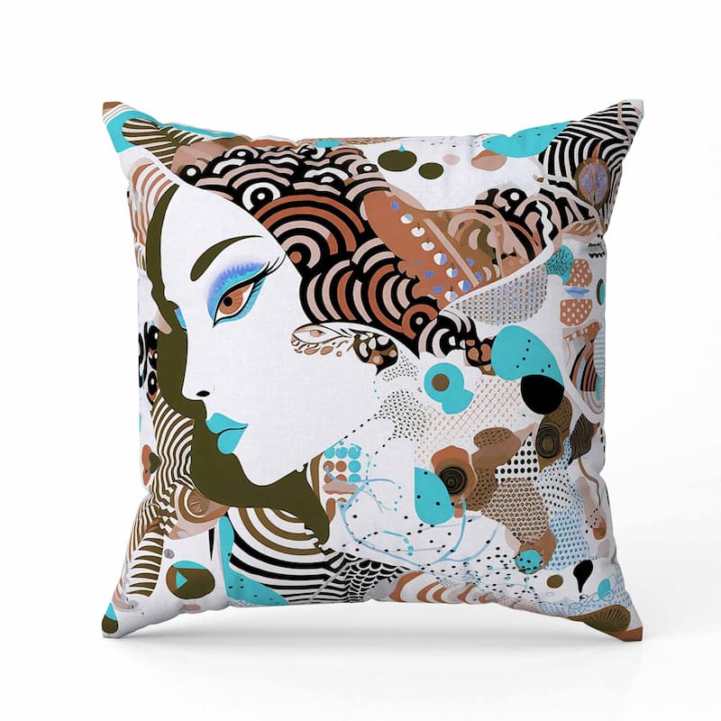 Modern Magic Faux Suede Reversible Throw Pillow Blue and Bronze