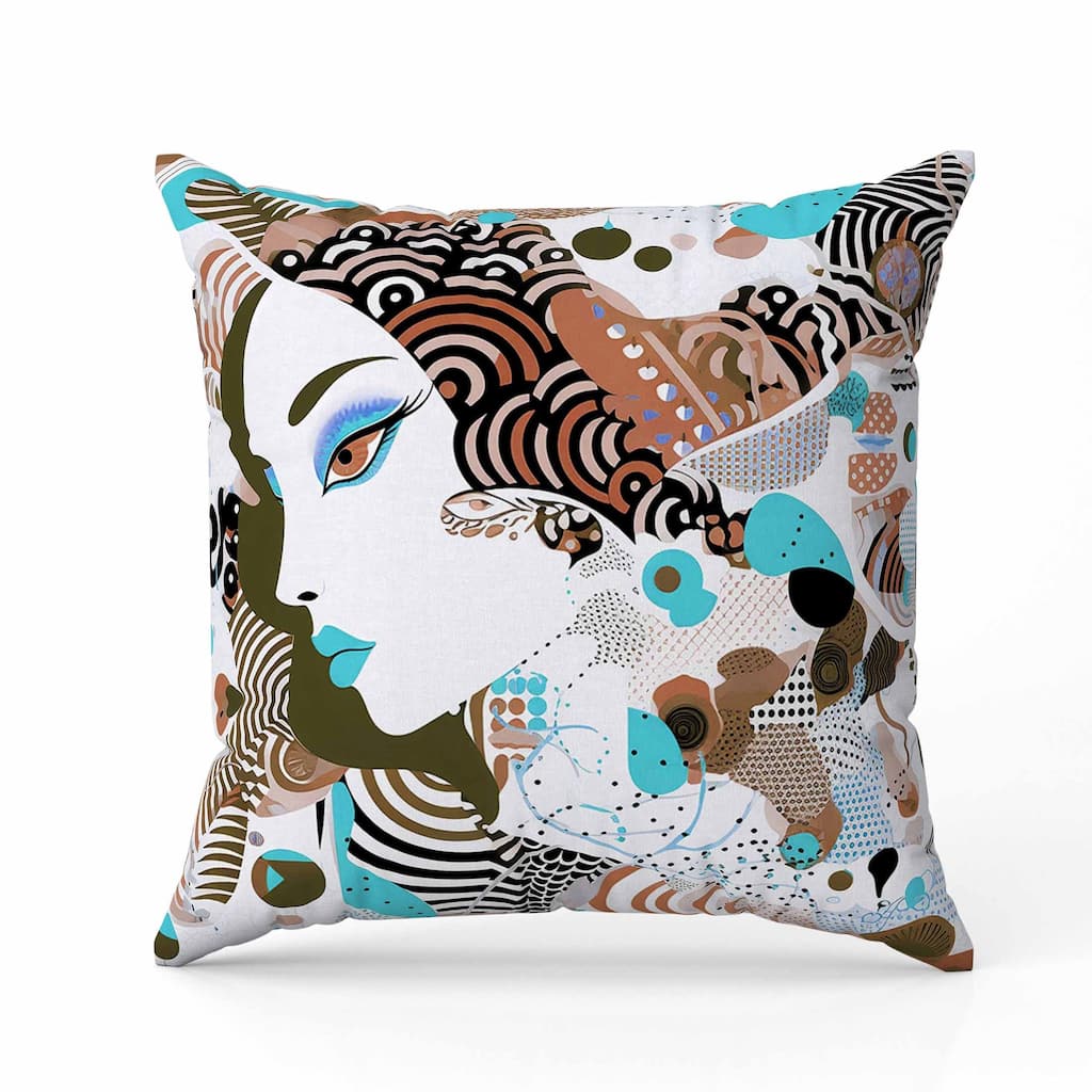 Modern Magic Faux Suede Reversible Throw Pillow Blue and Bronze