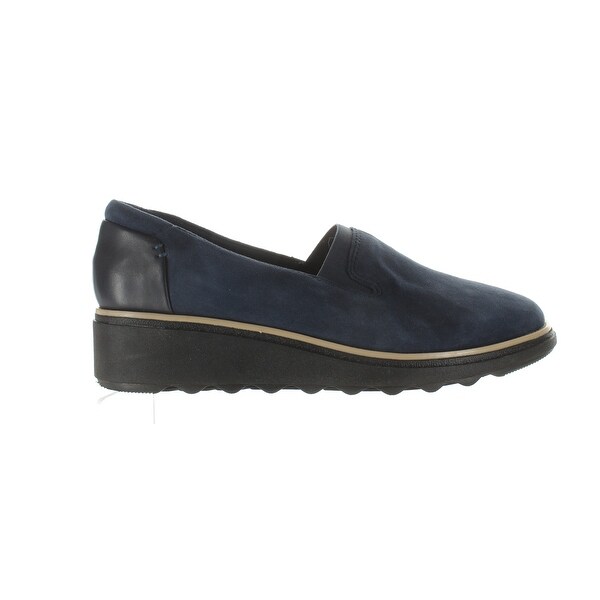 Clarks Womens Sharon Dolly Navy Suede Heels Size 8 - Overstock - 33278138