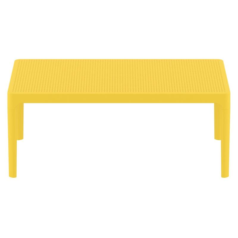 39.5" Yellow Patio Solid Rectangular Lounge Coffee Table