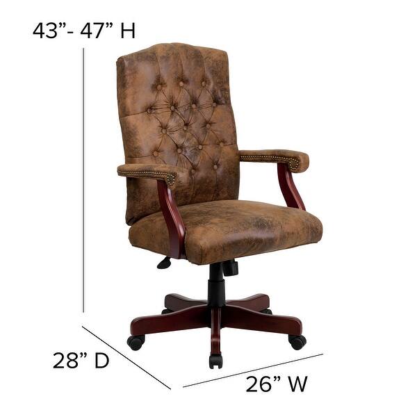 Bomber Brown Classic Executive Swivel Office Chair With Arms Task Chair Overstock 10125262