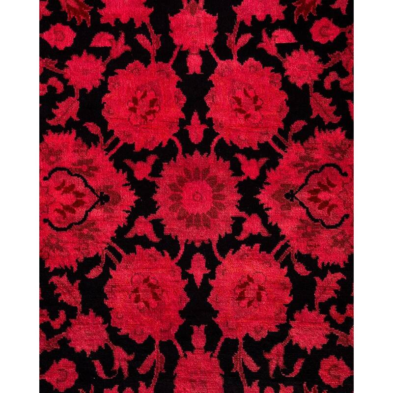 Overton Hand Knotted Wool Vintage Inspired Modern Contemporary Overdyed Red Runner Rug - 2' 6" x 12' 10"