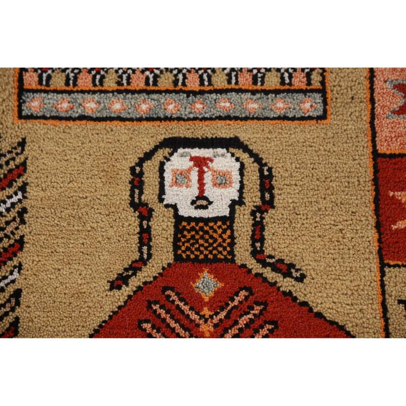 Hand Knotted Oriental 100% Wool Carpet Traditional Tribal Yellow & Gold Heriz (serapi) Runner Rug - 10' 0'' X 4' 1''