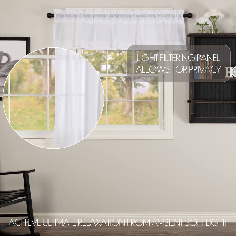 White Ruffled Sheer Valance