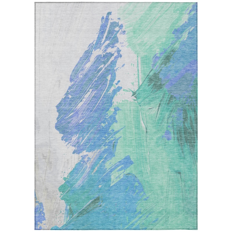 HomeRoots Abstract Transitional Rectangle Outdoor Rug