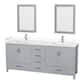 Option Gray / White Cultured Marble Top / Brushed Chrome
