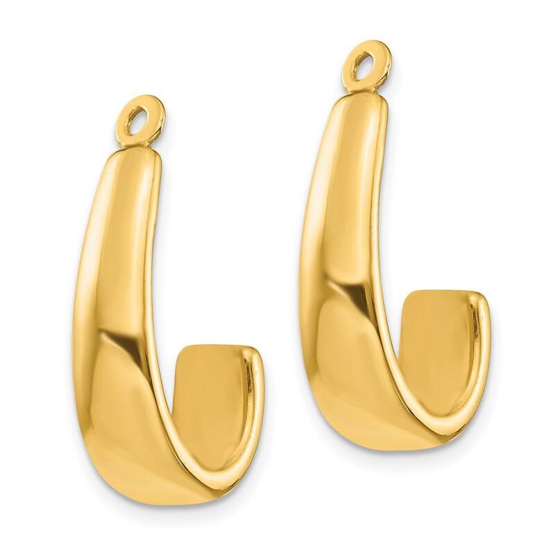 Curata 14k Yellow Gold Polished J Hoop Earrings Jackets - 22x6mm