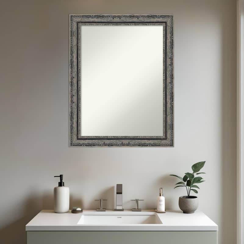 Filigree Non-Beveled Framed Bathroom Vanity Wall Mirror