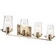 preview thumbnail 1 of 4, Kichler Lighting Alton 33.75 in. 4-Light Champagne Bronze Vanity Light with Clear Seeded Glass