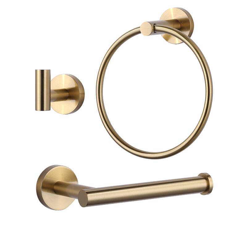 WOWOW 3-Piece Bath Hardware Set with Mounting Hardware - Gold