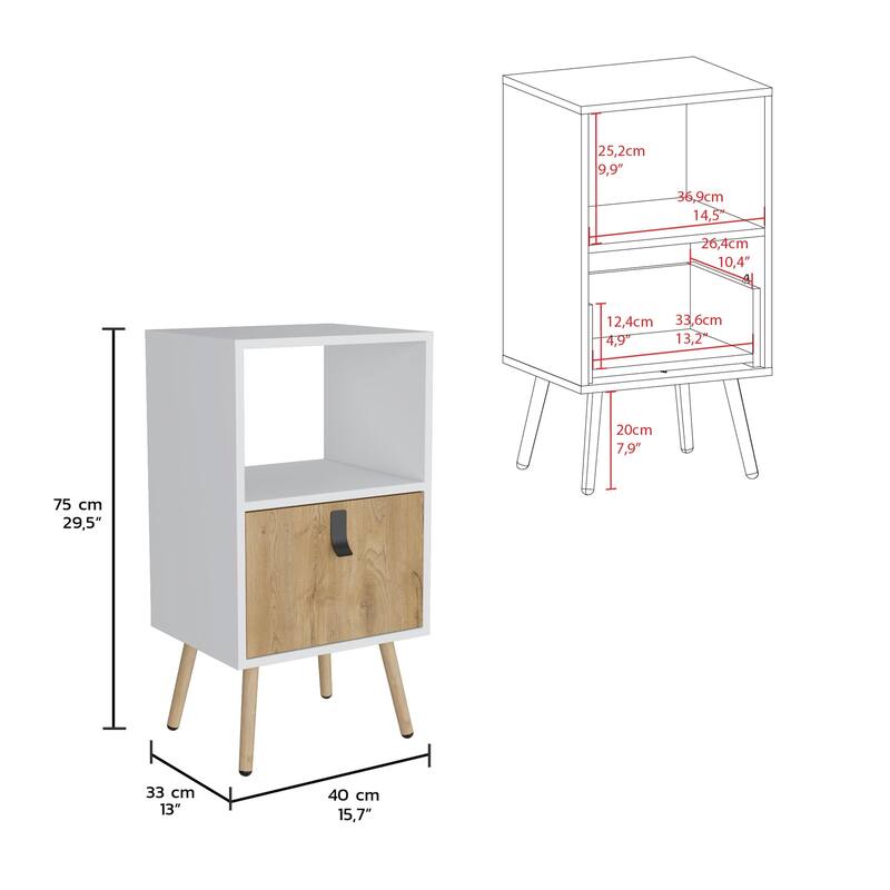 Huna 29" Tall One Drawer Nightstand