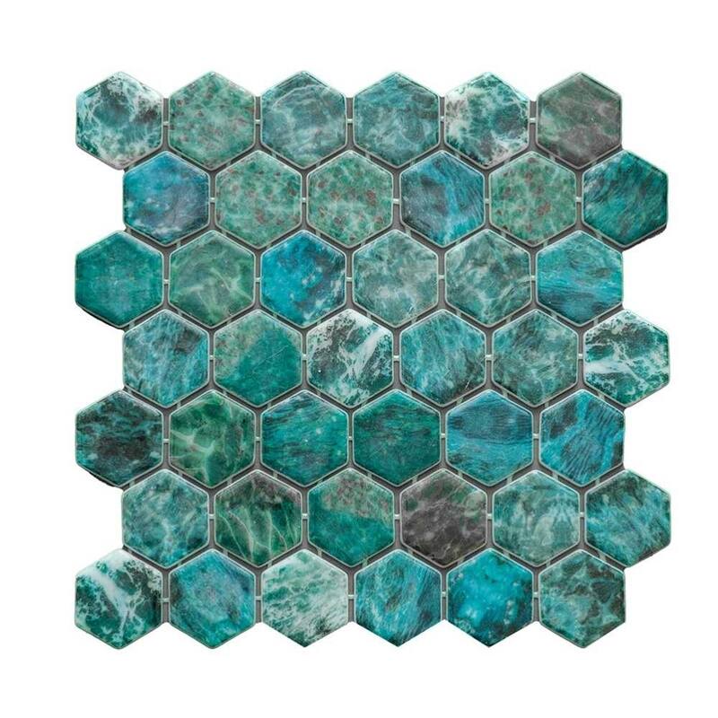 The Tile Life Eterna Hex 2x2 Glass Floor, Wall & Backsplash Tile