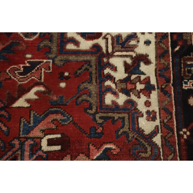 Hand Knotted Oriental 100% Wool Carpet Traditional Medallion Red Heriz Area Rug - 10' 1'' X 7' 1''
